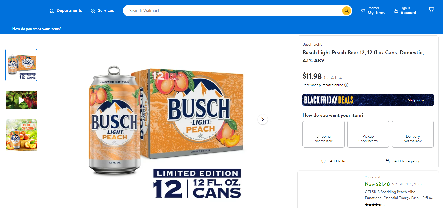 Busch Light Peach Walmart
