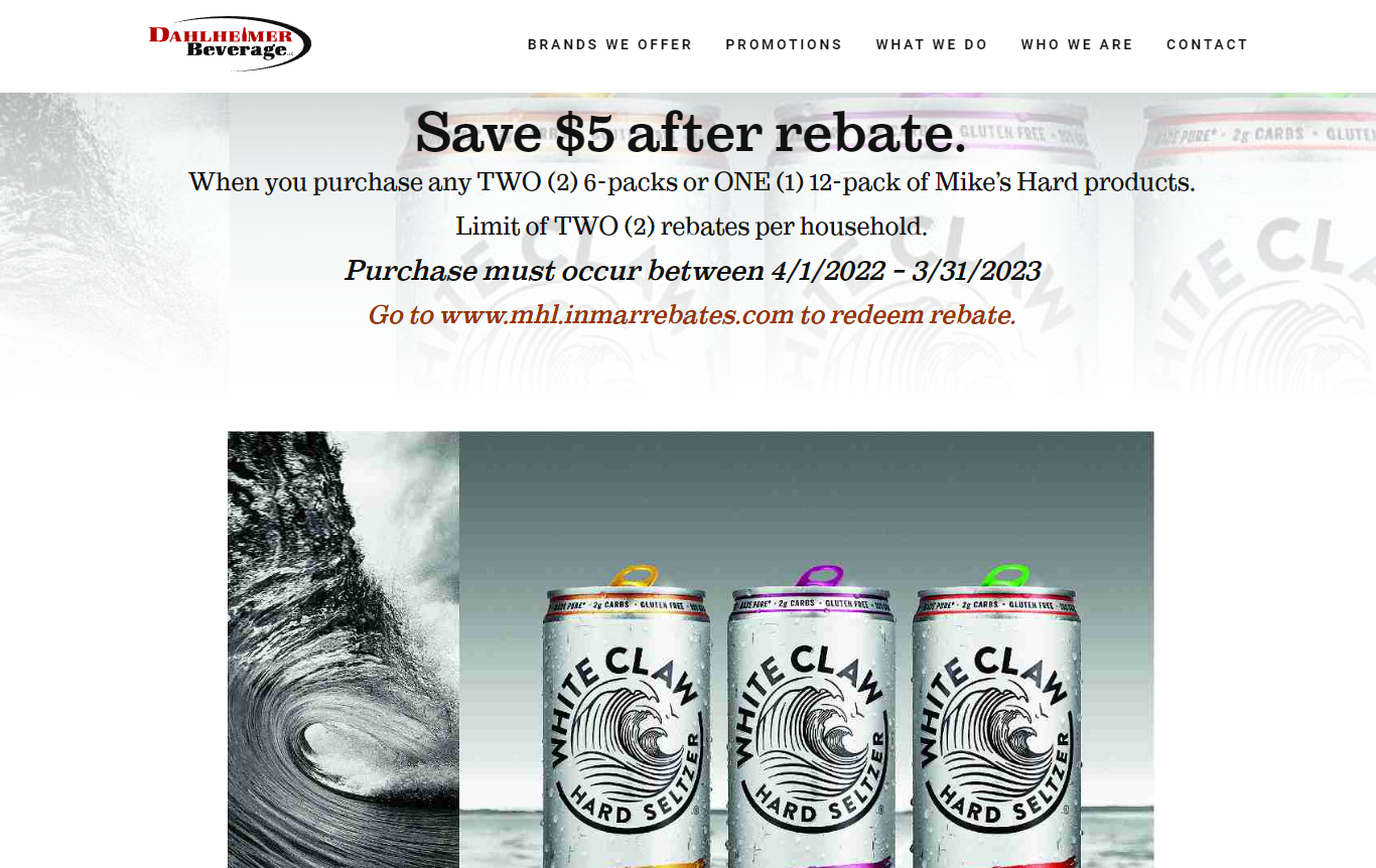 White Claw Rebate Offer Code 2023