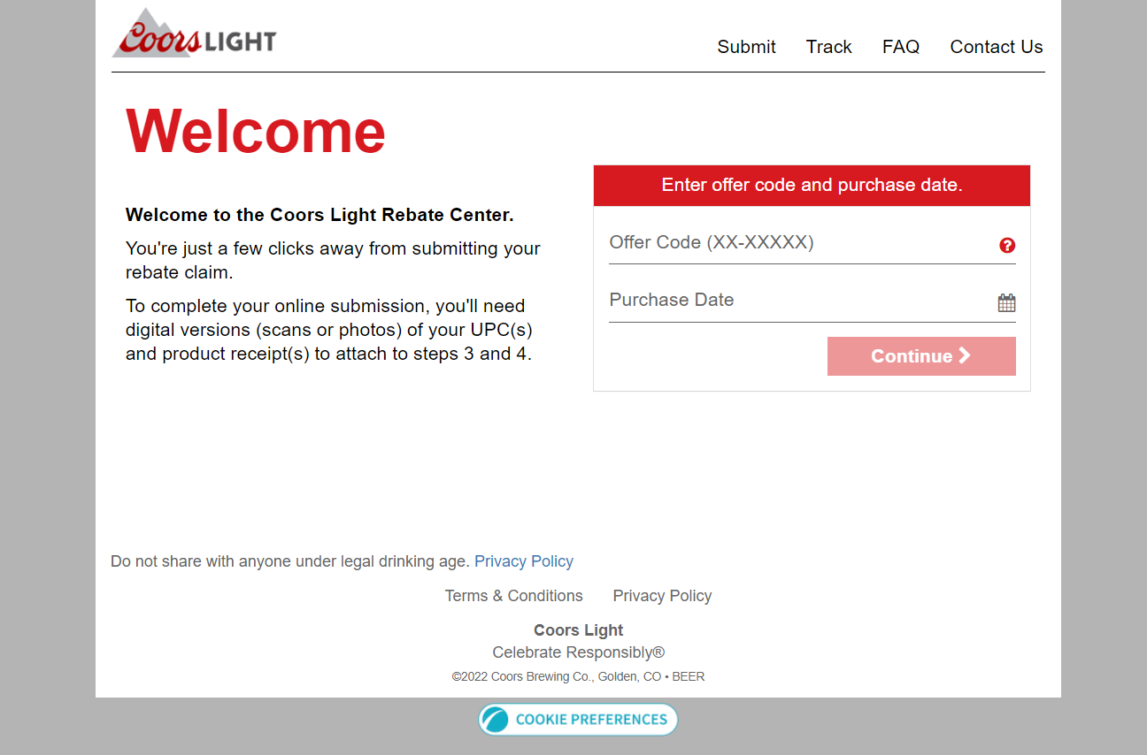 What Is The Offer Code For The Coors Light Rebate